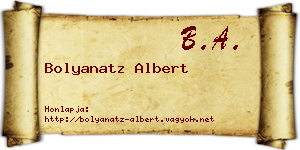 Bolyanatz Albert névjegykártya