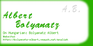 albert bolyanatz business card